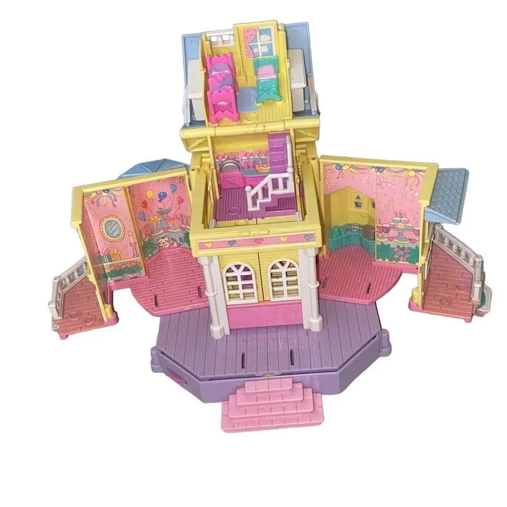 Bluebird Polly Pocket Clubhouse Pollyville Mansion Yellow Vintage 1995 GUC